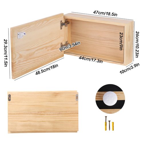 Hidden Gun Storage American Flag - Concealment Gun Safes for Valuables, Guns, Jewelry, Cash/Solid Wood Construction（Lockable）