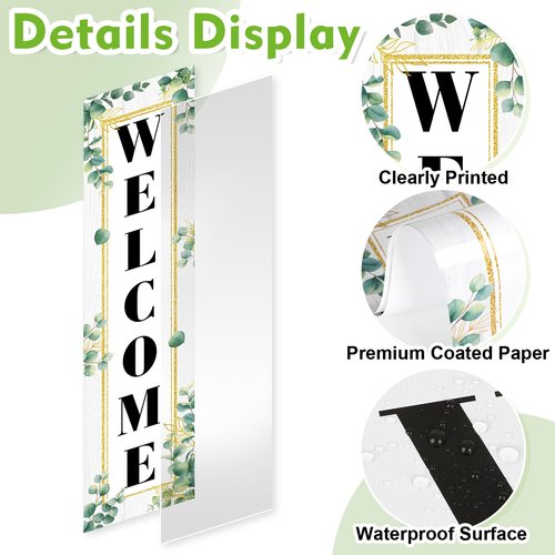 Eucalyptus Classroom Welcome Poster Decorations, Welcome Sign for Teachers, Positive Back to School Classroom Banner for Elementary Middle School Bulletin Board Posters Decor