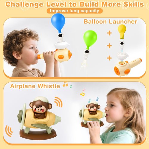 Joyreal 8-in-1 Sensory Toys - Whistle, Balloon Blower & Floating Blow Pipe for Autism | Oral Motor Therapy Tools for Kids 3+