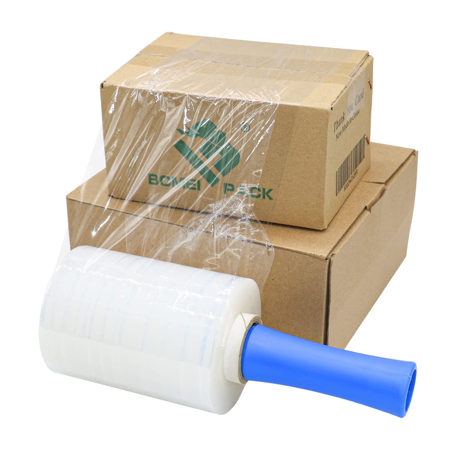 BOMEI PACK Plastics Industrial Mini Stretch Wrap Film Replacement 5" x 1000ft Roll, 80 Gauge for Moving, Packing Wrap Industrial Strength- Self Adhering Packaging Heavy Duty, 2 Pack