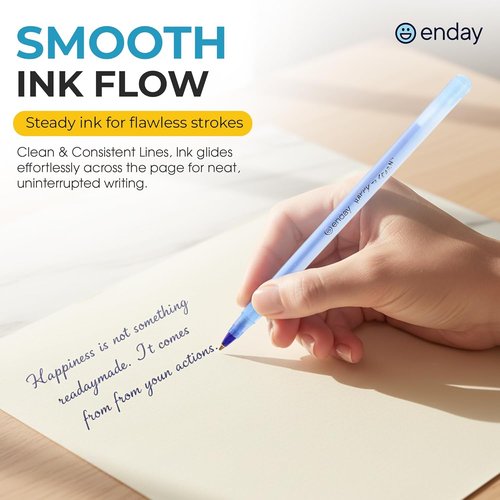 Enday Ballpoint Pens - 60 Pack with 30 Blue & 30 Black | Medium Point 1.0mm for Smooth Writing & Comfort