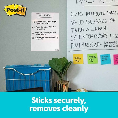 Post-it Dry Erase Sheets, 7 in x 11.3 in, 30 Sheets, Sticks Securely and Removes Cleanly (DEFSHEETS-30PK)