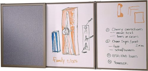 Ghent VisuALL Bulletin Board - Gray Fabric with Non-Magnetic Whiteboard Interior | 41302