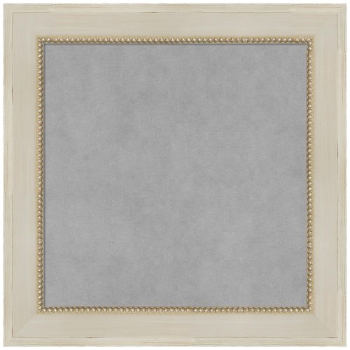 Amanti Art Cream Framed Magnetic Board 20x20 Small Vision Board for use with Magnets, 100% metal sheet to display items as office decor or for home organization in mudroom, kitchen or kids room