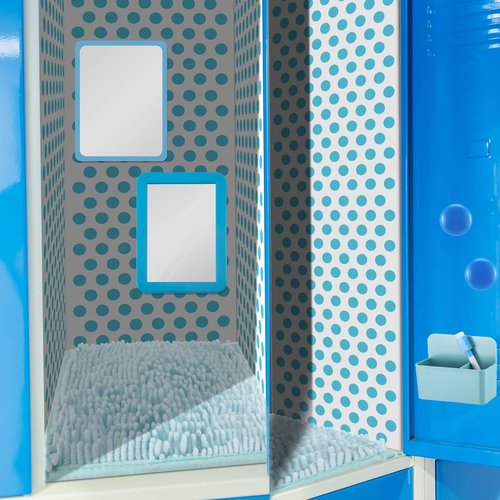 Chunful Locker Accessories Kit Magnetic Wallpaper Square Rug Magnetic Mirror Whiteboard with Dry Erase Marker Preppy Locker Organizer Supplies for Girls Back to School Essentials(Blue)