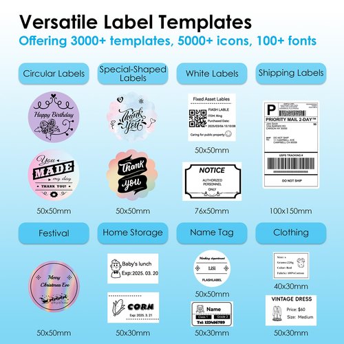 KNAON Shipping Thermal Label Printer, 4x6 Portable Label Printer, Bluetooth Label Maker for Small Business, Support iPhone,Android,Windows,Mac,Chromebook,Works with USPS, Ebay,Shopify&More, White