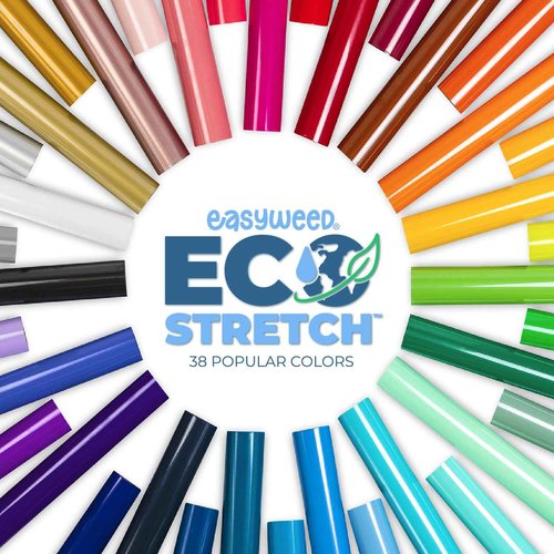 Siser EasyWeed EcoStretch Heat Transfer Vinyl, 11.8" x 5yd Roll (White) - Compatible with Siser, Cricut, Silhouette and Other Professional/Craft Cutters - CPSIA Certified