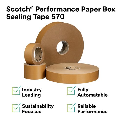 3M Scotch Paper Box Sealing Tape - 1.9" x 55 yd | Recycle-Compatible, Ideal for Packaging & Shipping