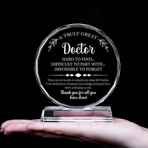 Uniquilling Gifts for Doctor, Best Doctor Award Crystal Plaque with Gift Box Packaging, Appreciation/Thank You Gifts for Doctor, Christmas/Retirement/Birthday Gift for Doctor