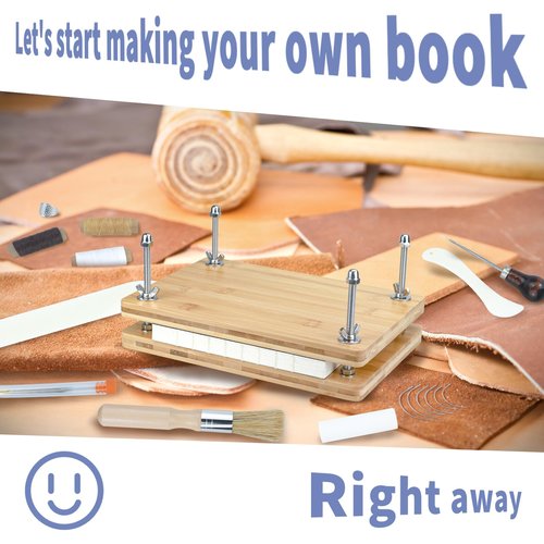 Eohcofys Book Binding Kits, Book Press Binding Materials Tools Bookbinding Kit for Beginners 11.6 x 7.9 Inch