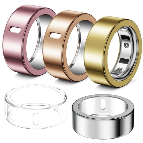 Hexasider 5 Pack Ring Cover Compatible with Oura Ring Gen 4/Oura Ring Gen 3 Horizon/Heritage, Abrasion-Resistant TPU Case for Oura Ring Protector Accessories for Oura Size 8