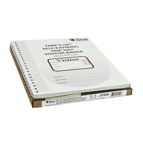C-Line Times Up! Self-Expiring Visitor Badge with Registry Log, 150 24-Hour Badges (97009)