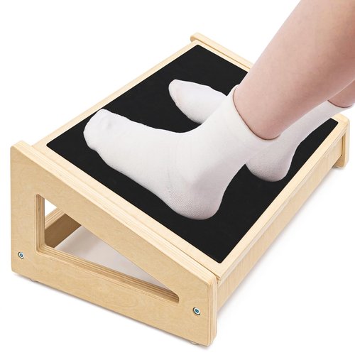 WOOD CITY Foot Rest for Under Desk at Work, 3 Heights Adjustable Footrest with Silicone Surface, 2 in 1 Foot Stool Improve Posture, Reduce Fatigue & Pain, Ideal for Home/Office/Gaming (Natural)