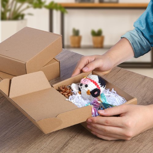 CaLoogn 7x5x2 Inches Shipping Boxes 50 Pack,Brown Corrugated Cardboard Carton for Packaging Supplies, Literature Mailer Boxes or Small Business Shipping Box