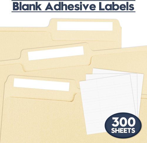 Manila File Folders - 150 Pack Bulk | Letter Size 8.5" x 11" with Assorted 1/3 Cut Tabs & Blank Labels