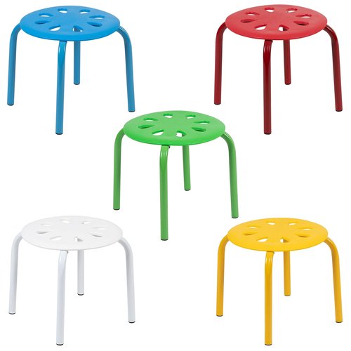 Flash Furniture Bentley Plastic Nesting Stack Stools, 11.5"Height, Assorted Colors (5 Pack)
