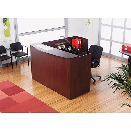 Alera ALE Valencia Series Reception Desk w/Counter,71w x 35 1/2d x 42 1/2h, Mahogany