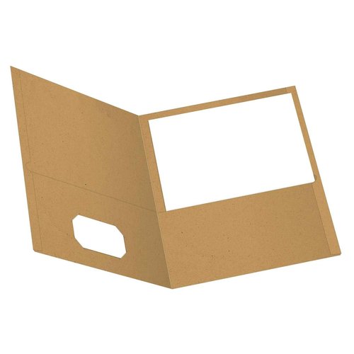EarthWise by Oxford Two-Pocket Folders, Natural, Letter Size, 25 per Box, (78542)