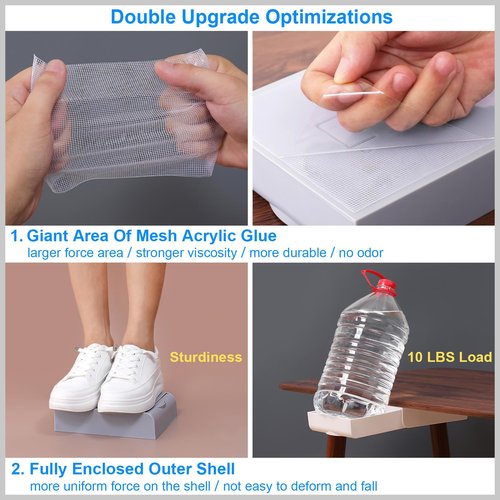 LuluEasy 2 Pack Under Desk Drawer Self-Adhesive Desktop Storage Organizer, Hidden Attachable Slide Out Desk Drawer, Under Table Tray for Pencil Pen Stationery Office Organization, White