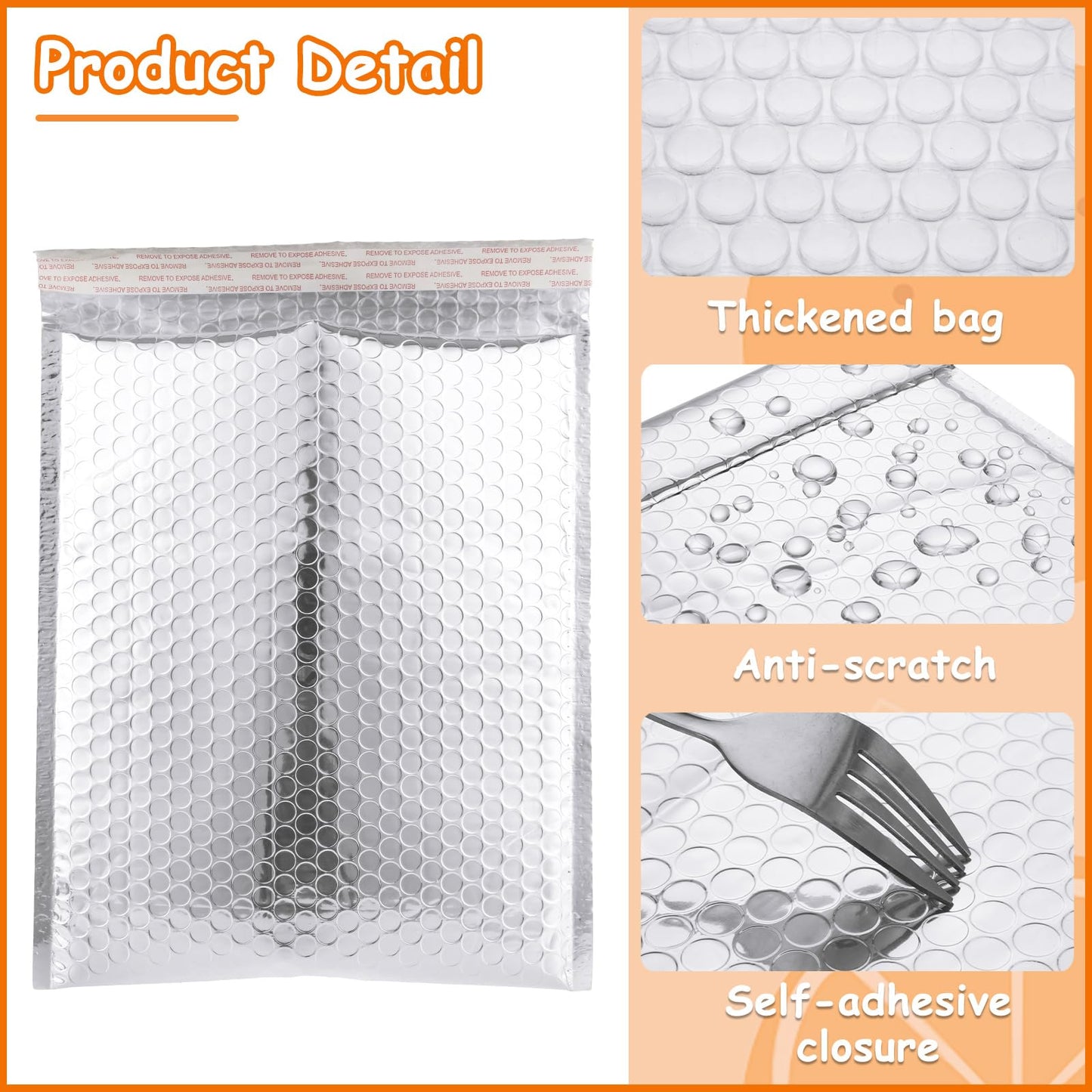 MUXHEL 25Pcs Thermal Bubble Mailer 9.5" x 11", Waterproof Metallic Foil Mailing Envelopes, Self-adhesive Insulated Shipping Bags for Perishable food, Cosmetics, Pharmaceuticals