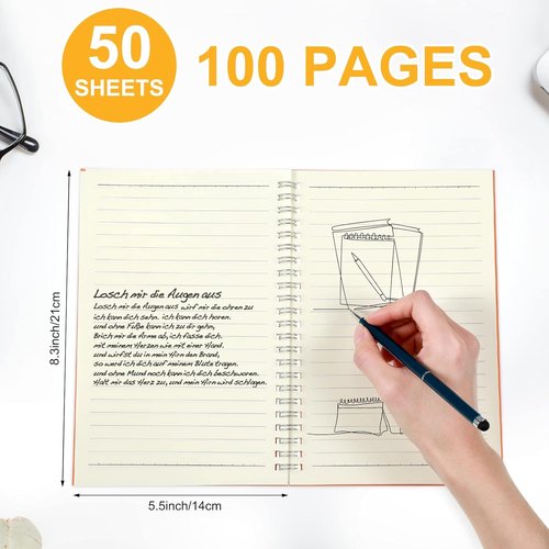 Pasimy Spiral Notebooks - 15 Pack College Ruled Journals in Pastel Colors | 8.3 x 5.5 Inch Size