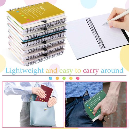 Feifeiya 24 Pcs Team Appreciation Gifts Bulk for Employee Inspirational Spiral Notebooks with Sticky Notes Inspirational Team Notepads for Teacher Nurse Coworker Staff Volunteer Gifts(Bright Color)