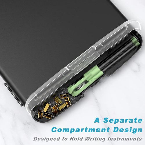 Rimilak Clipboard - High Capacity Plastic Folio with Storage & Pen Holder | 8.5 x 11" - Black