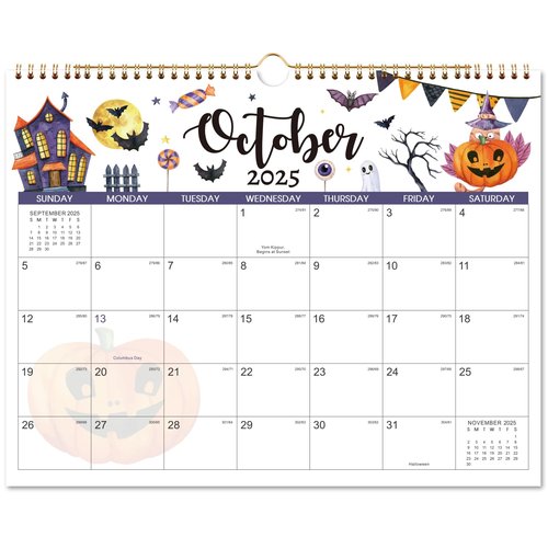 Calendar 2025-2026 - Wall Calendar 2025-2026, July 2025 - December 2026 Wall Calendar, 14.8'' x 11.6'', with Julian Dates, Hanging Hole, Thick Paper