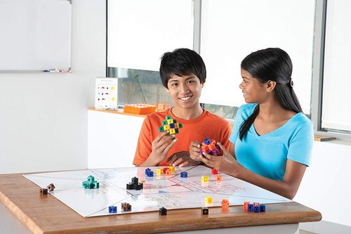 hand2mind Snap Cubes - Colorful Math Linking Cubes for Kids | Set of 100 Plastic Counting Blocks
