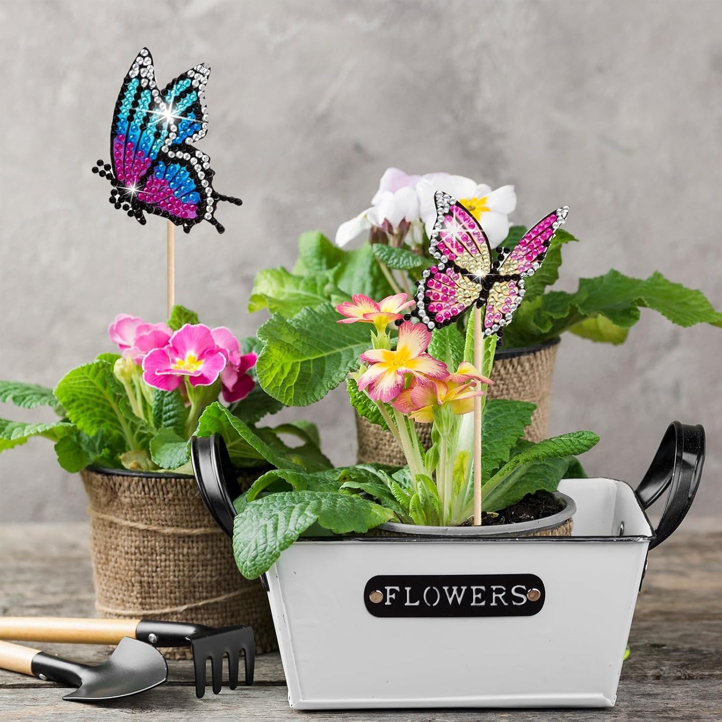 Wivico Butterfly Diamond Art Kits - 8 Pcs for Adults | Small Butterfly Stakes for Garden Decor