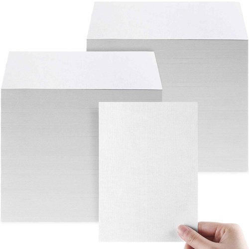 Geosar 500 Sheet Linen Cardstock Invitation Cardstock Heavyweight Printer Paper 92lb 250gsm Index Cards for Printer Cover Postcards Blank Flash Note Greeting (White)