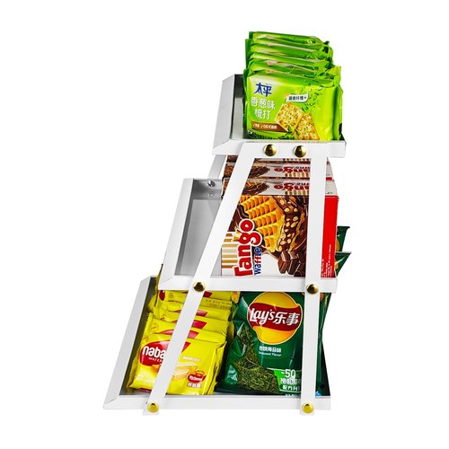 CozyNova 3 tier candy display - Snack holder with snack holder - Multi-functional counter snack and chip holder for stores - Cupcake display stand (White)