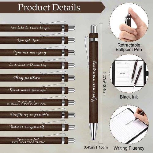 Dispowreath 100 Pcs Inspirational Mini Leather Journal Pen Bulk Customer Week Gifts Employee Appreciation Gift Motivational Notebook with Pen Set Notepad for Teacher Student Coworker Staff Office