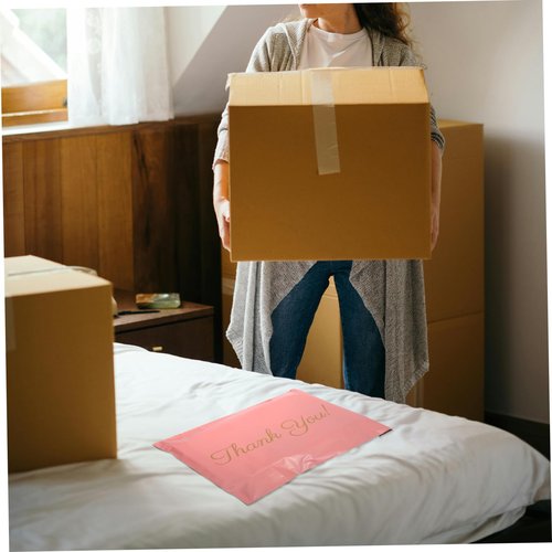 Generic 100pcs Thank You Mailing Bags Sturdy 12 Mil Shipping Bags Logistics Self-Sealing Express Packaging for Small Items and Deliveries