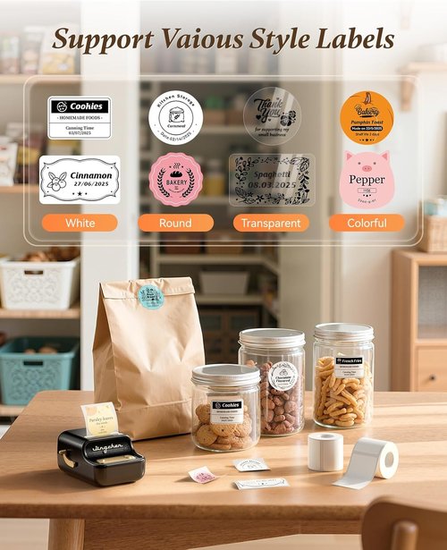 NIIMBOT B21 Label Maker - Portable Inkless Thermal Printer for Home/Office | Includes 50x30mm White Labels