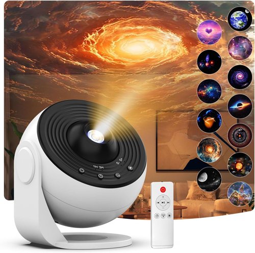 FLEVO Galaxy Projector - Realistic Starry Sky Night Light with 13 HD Discs | Bluetooth Version for Kids' Rooms