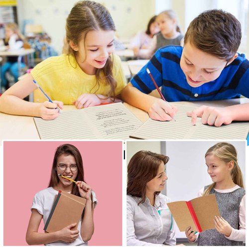 150 Pack A5 Kraft Notebooks 60 Pages Soft Cover Composition Notebooks Bulk Ruled Lined Travel Journals for Travelers, Students, Classroom, Home, Office, School Supplies, 5.8 x 8.3 Inch (Colorful)