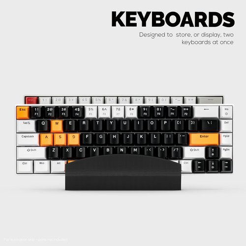 BRAINWAVZ Dual Desktop Keyboard Stand Holder, Suitable for Small Gaming Keyboards and Large Full-Size Boards, Organize Your Workspace and Keeping it Clutter-Free (D02)