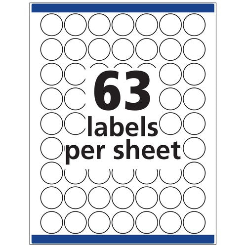 Avery Multiuse Removable Round Labels with Sure Feed Technology, 1", 5 Packs (6450)