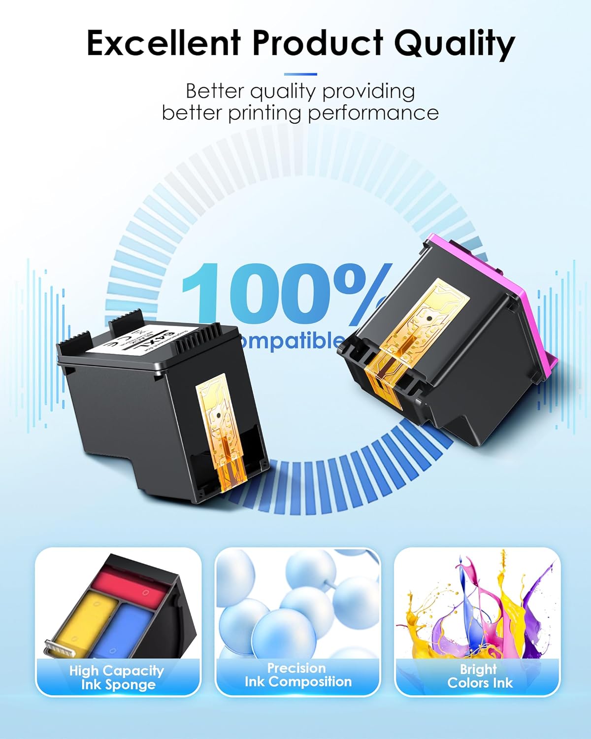PG-240XL/CL-241XL Ink Cartridges Replacement for Canon 240XL 241XL Combo Pack 240 241 Printer Ink for PIXMA MG3620 MG3600 TS5120 TS5100 MG3220 MG3520 MG2120 MX472 (1 Black, 1 Tri-Color)