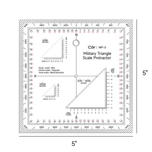 CYA Military Map Protractor Coordinate Scale Map for Land Navigation, Military Style UTM/MGRS Coordinate Scale