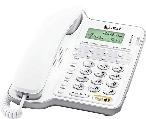 AT&T CL2909 Corded Phone with Speakerphone and Caller ID/Call Waiting, White