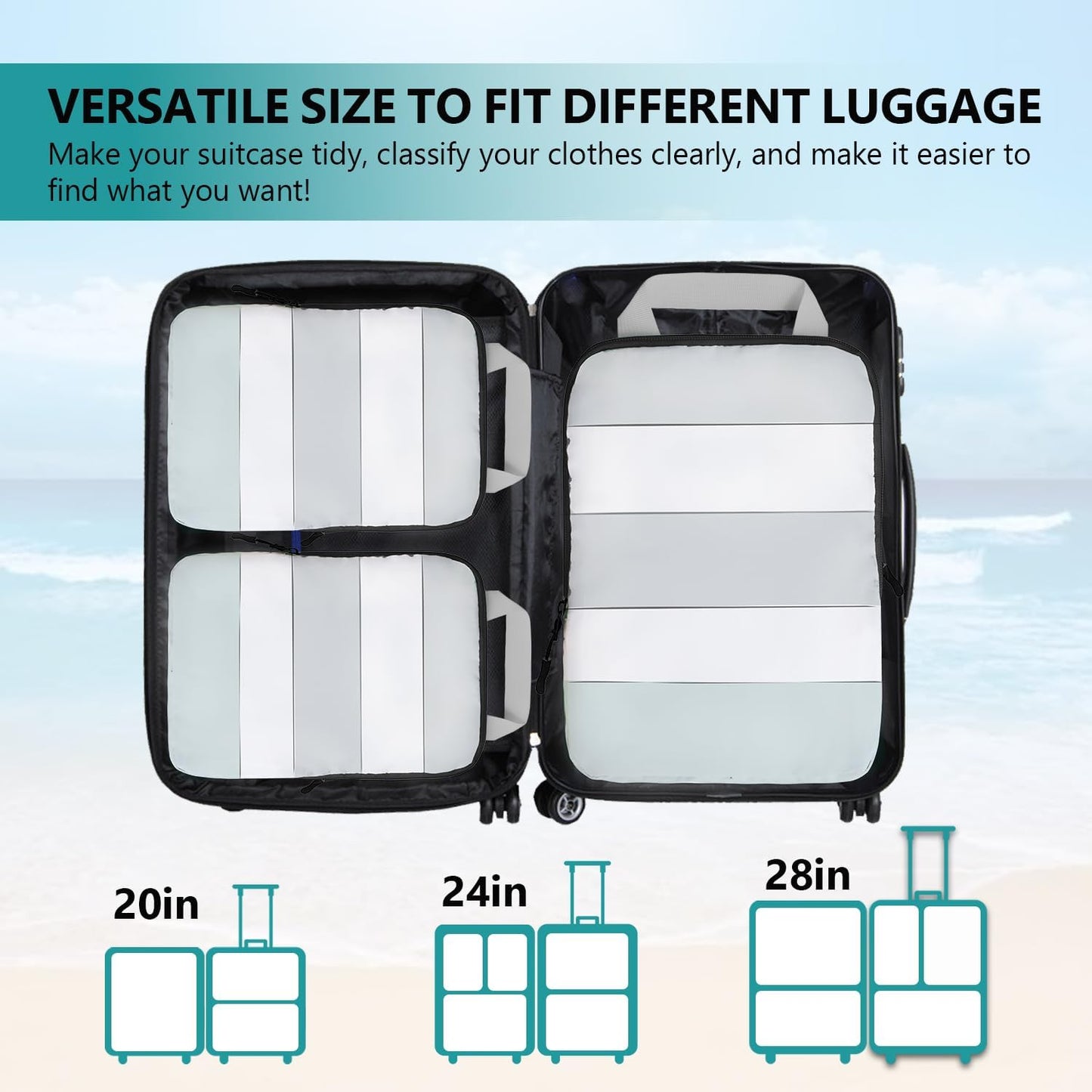 XBLGX Compression Packing Cubes - 5-Piece Travel Organizer Set for Efficient Luggage Packing