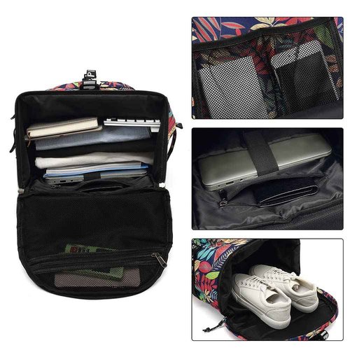 Kalesi Floral Gym Duffle Bag Backpack 4 ways for Women Waterproof with Shoes Compartment for travel Sport Hiking laptop Lightweight