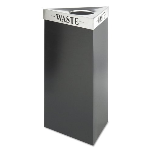 Safco Products 9560WAL Trifecta Waste Receptacle 34" High Base with Plastic Trifecta Lid, 19-Gallon, Stainless Steel