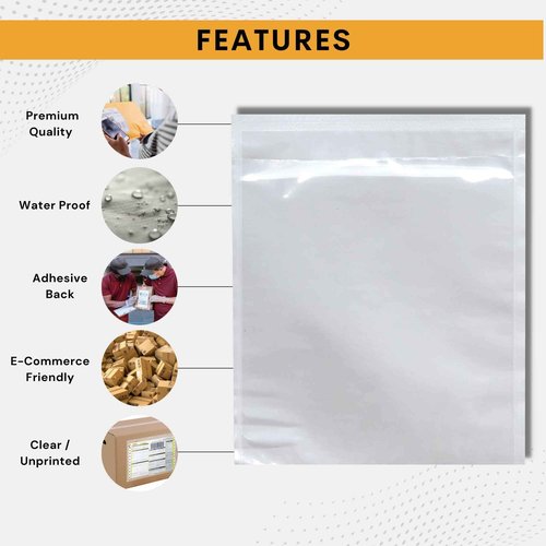 200 Pack 6"x10" Shipping Label Sleeves – Clear Self-Adhesive Packing Slip Pouches, Waterproof Packing List Envelopes – Ideal for Shipping Documents, Mailing Labels, Invoices & Packing Slips