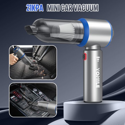 Electric air Duster - 2 in 1 210000RPM Brushless Air Duster & 21000PA Car Vacuum 9000mAh Battery Air Blower Wireless Handheld Vacuum for Car,Office and Home (Blue, 210000RPM)
