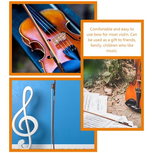 VOSAREA 3/4 Size Violin Bow - 2PCS Wooden Bow with Horse Hair Replacement for Students and - Ideal for Practice and Performance Durable and Easy to Use