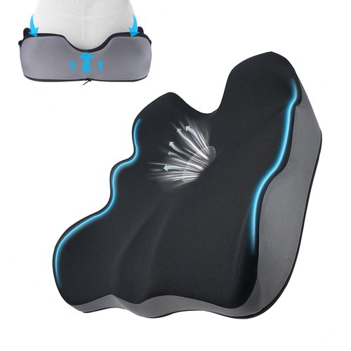 lefarfadet Seat Cushion, X-Large Memory Foam Office Chair Cushion, for Pressure Relief Sciatica & Pain Relief for Long Sitting Hours on Office/Home Chair, Car, Wheelchair