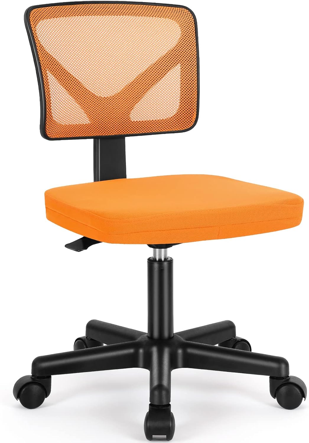Sweetcrispy Ergonomic Small Office Chair - Low-Back Mesh Swivel Design with Lumbar Support | Classic Orange